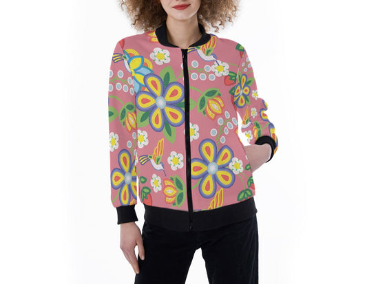 Métis Floral Beaded Light Ribbed Jacket
