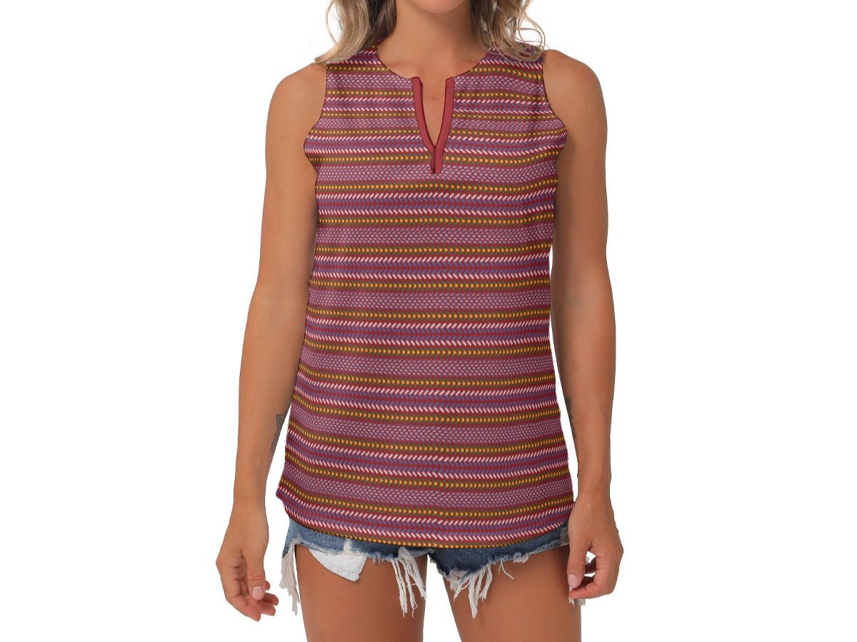 Women's Métis Sash Sleeveless V-Neck Top