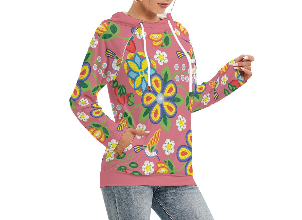 Métis Floral Beaded Double Hooded Lightweight Sweater