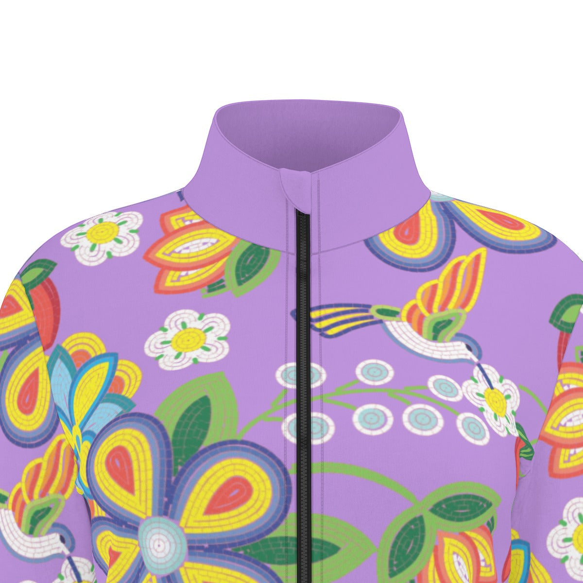 Métis Lavender Floral Beaded Thumbhole Light Jacket