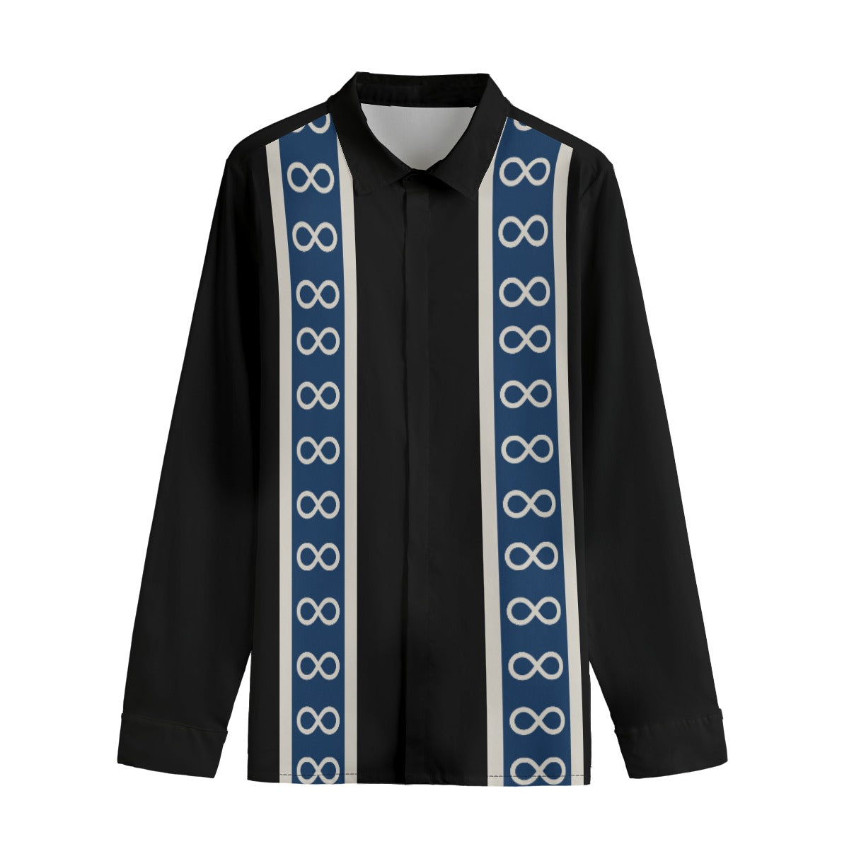 Métis Legacy Stripe Long Sleeve Lapel Collar Shirt