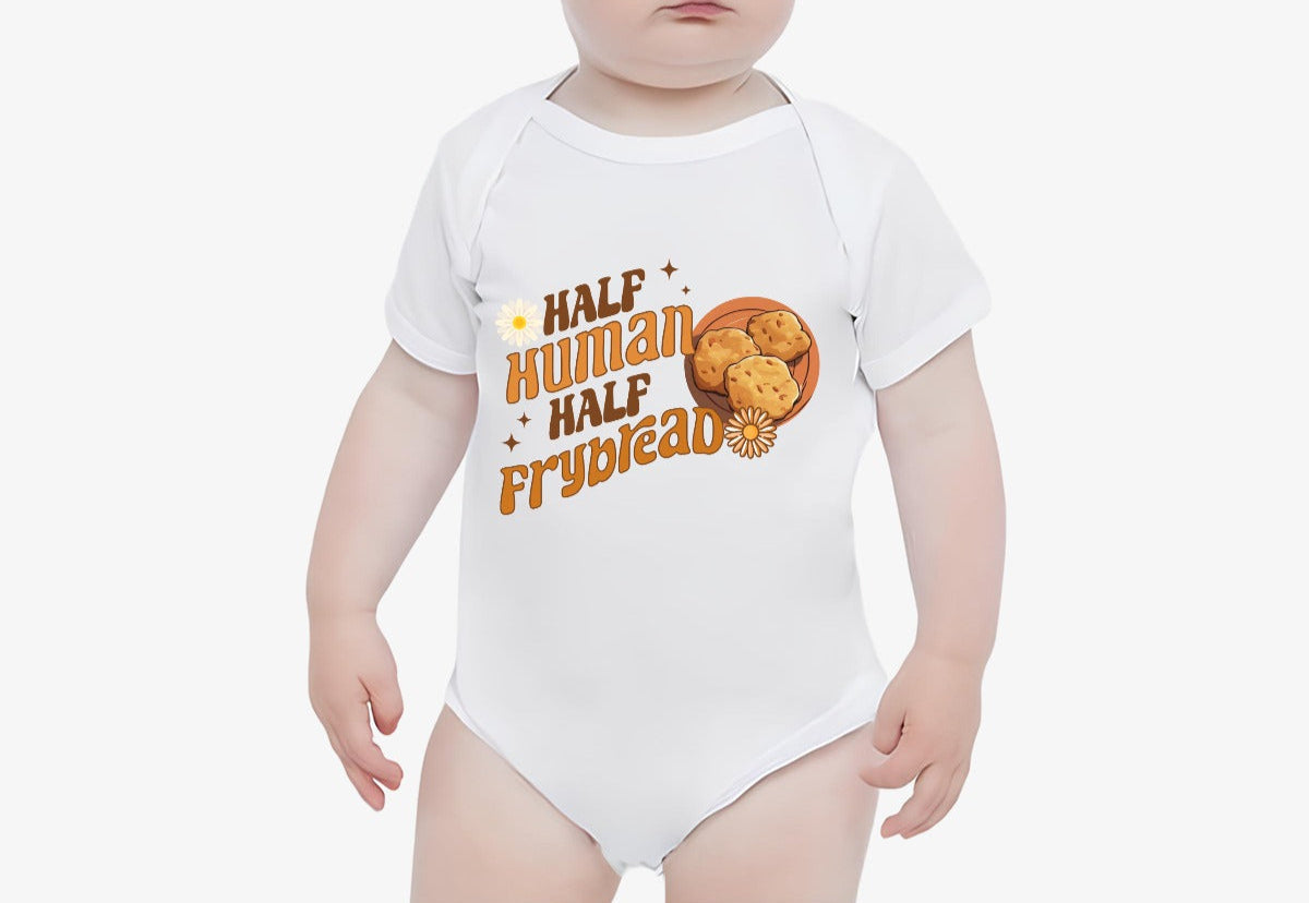 Half Human Half Frybread Métis Cotton Baby Onesie