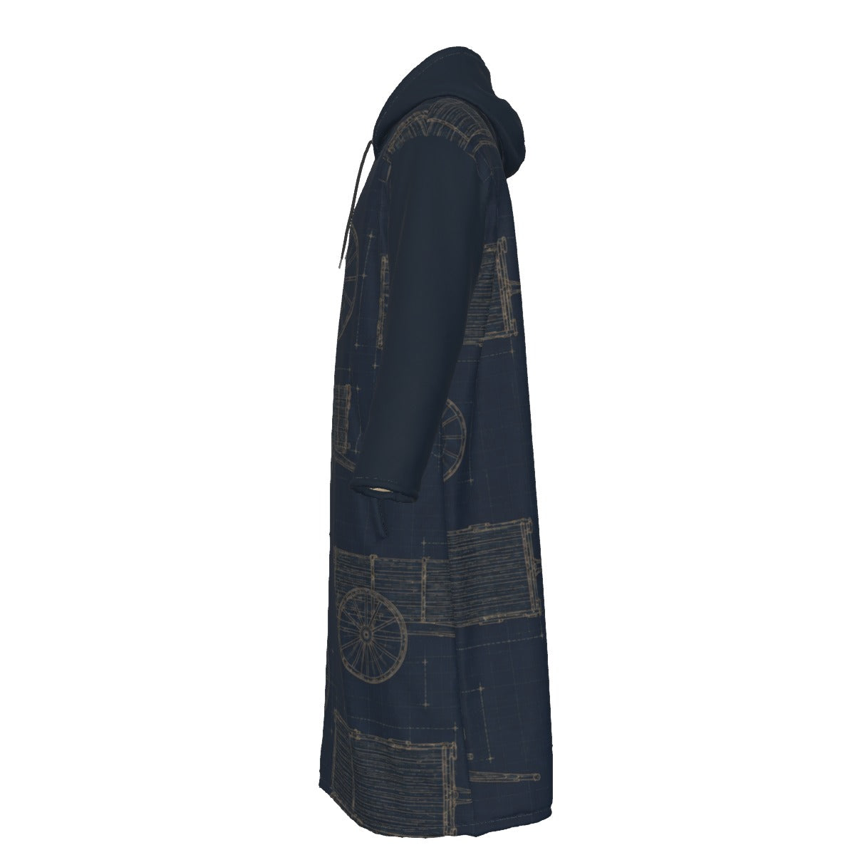 Red River Cart Blueprint Long Fleece Jacket
