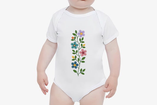 Métis Dotted Floral Cotton Baby Onesie