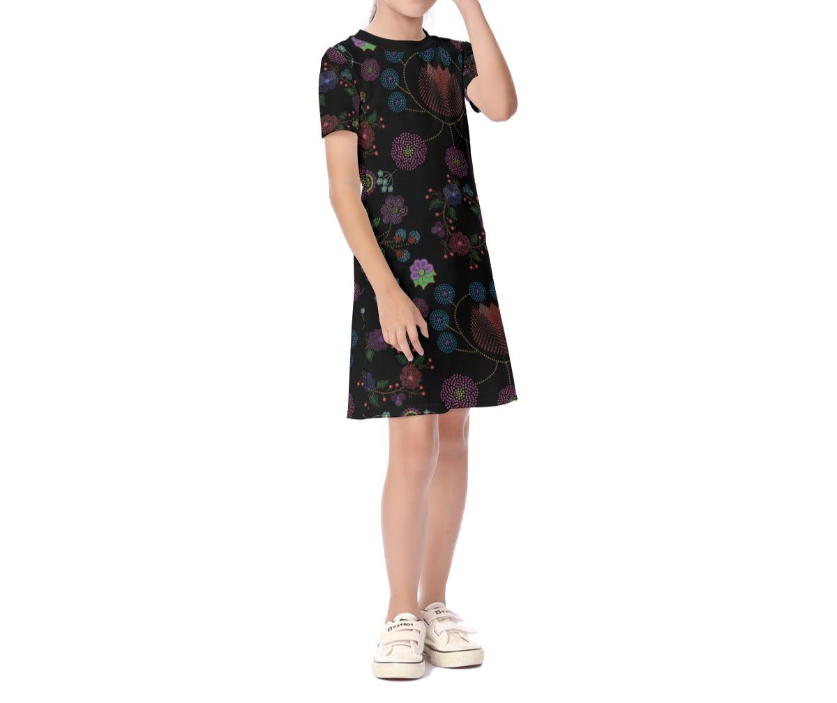 Children's Métis Floral Dotted Short Sleeve Dress