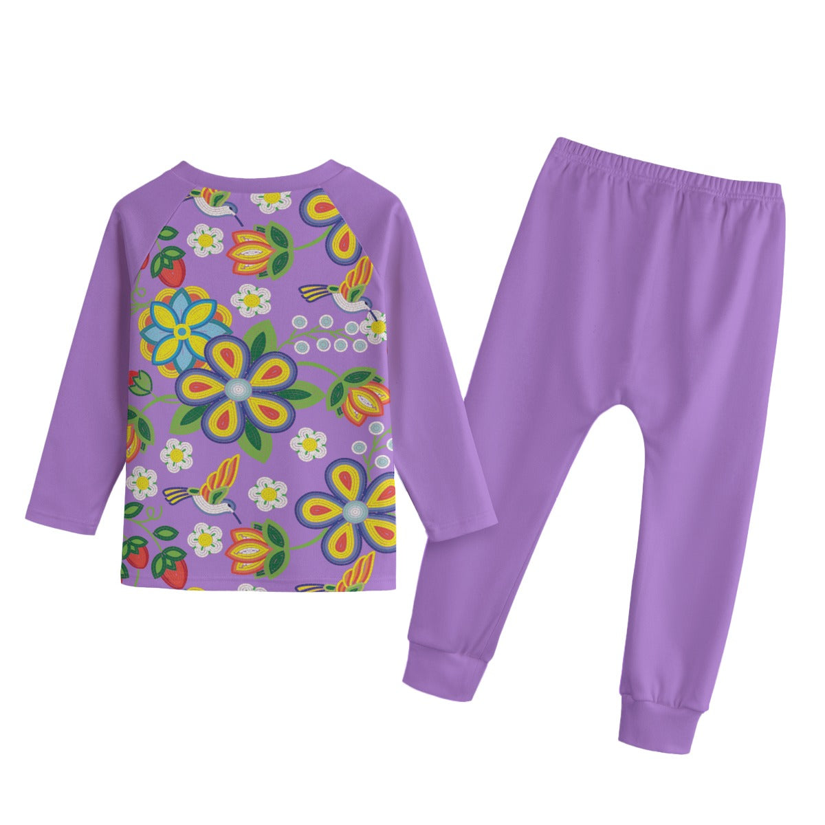 Métis Lavender Floral Beaded Fleece Set