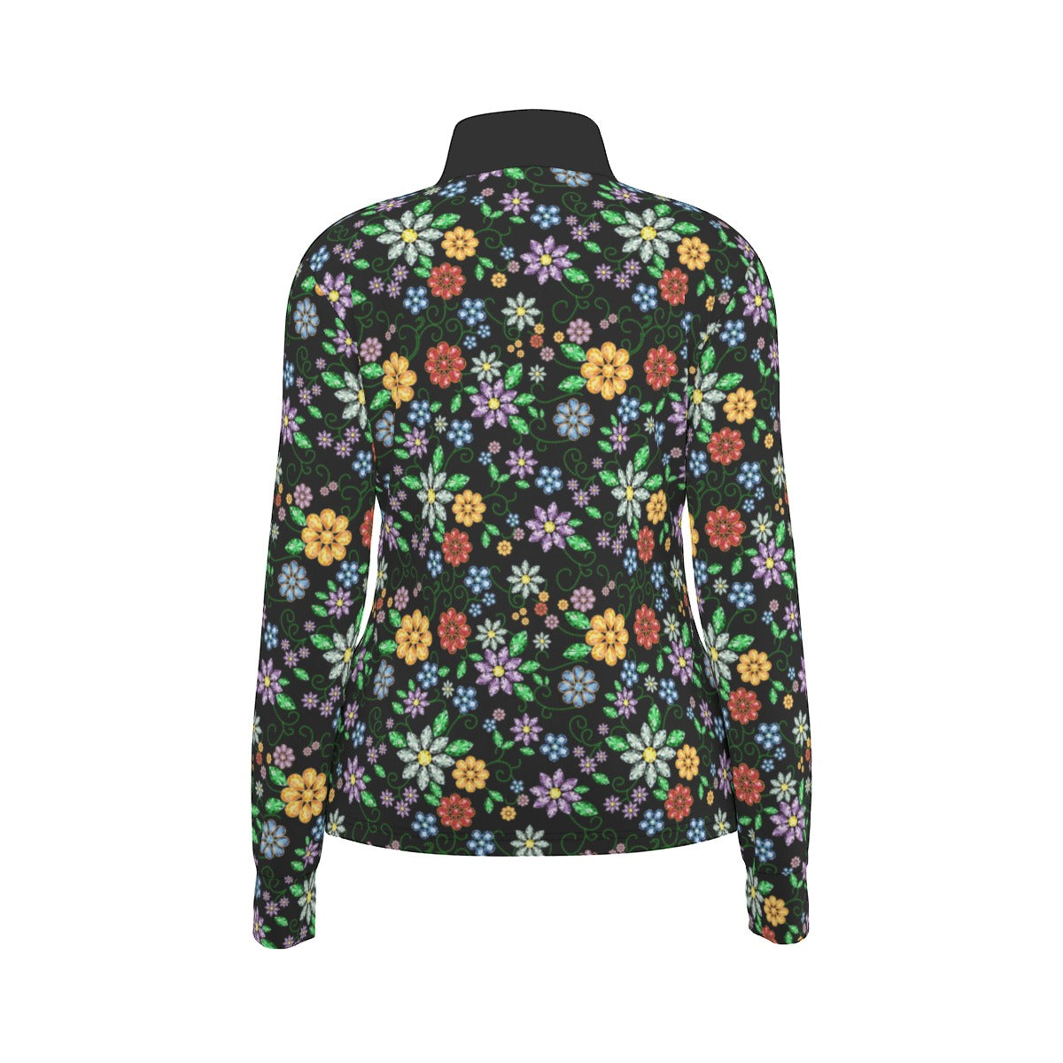 Métis Inspired Floral Beaded Thumbhole Light Jacket