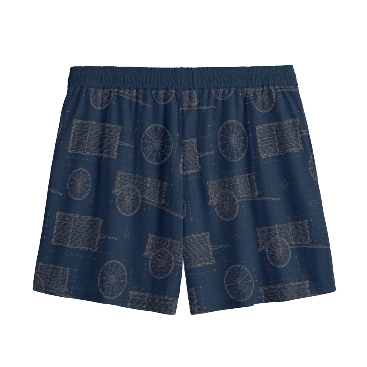 Red River Cart Blueprint Mesh Shorts