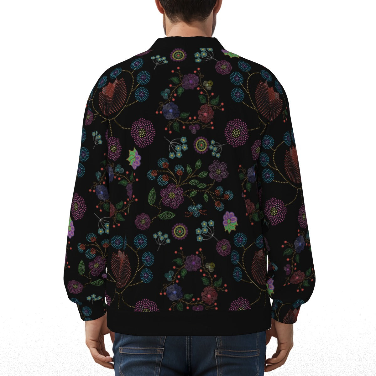 Unisex Métis Floral Dotted Fleece Cardigan