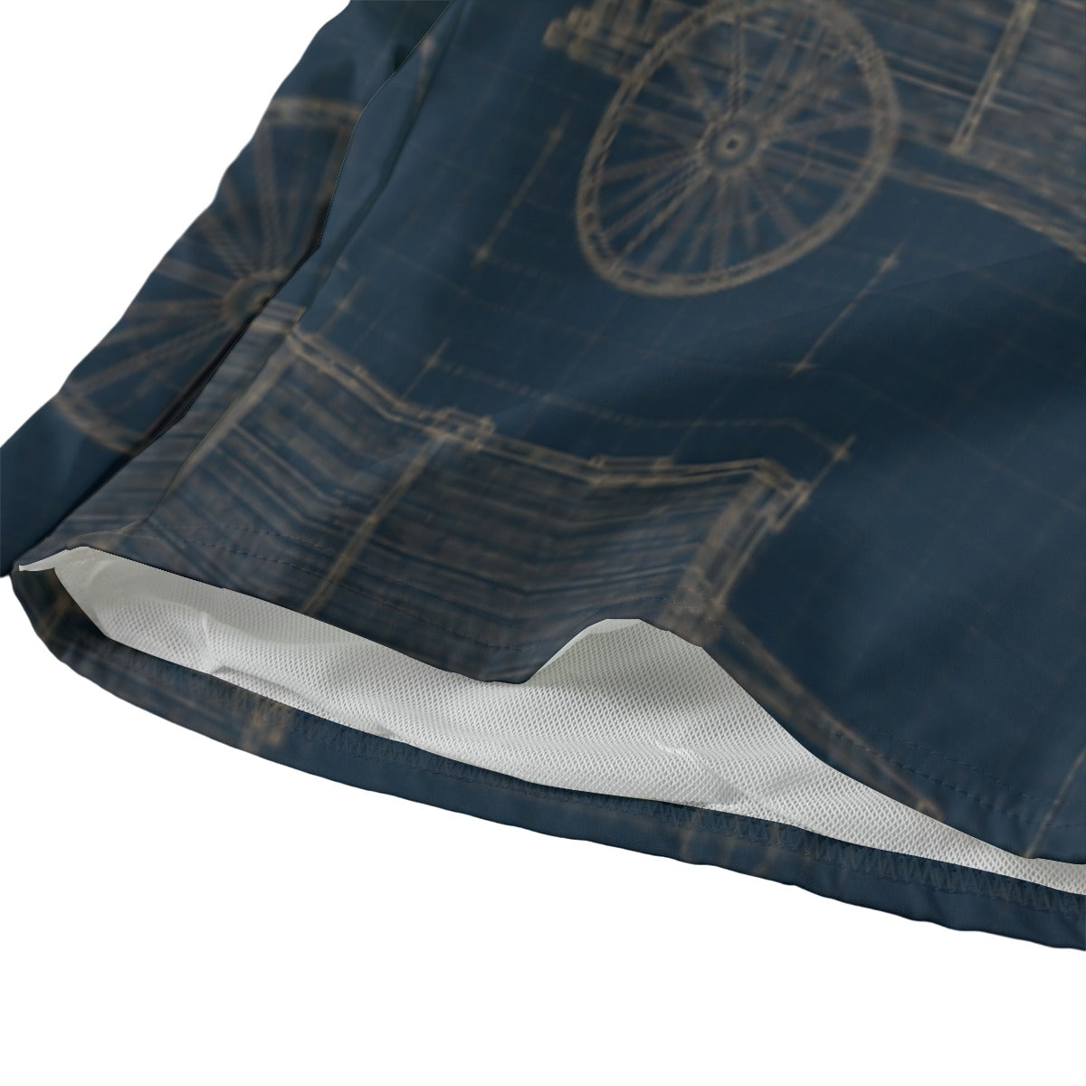 Red River Cart Blueprint Beach Shorts