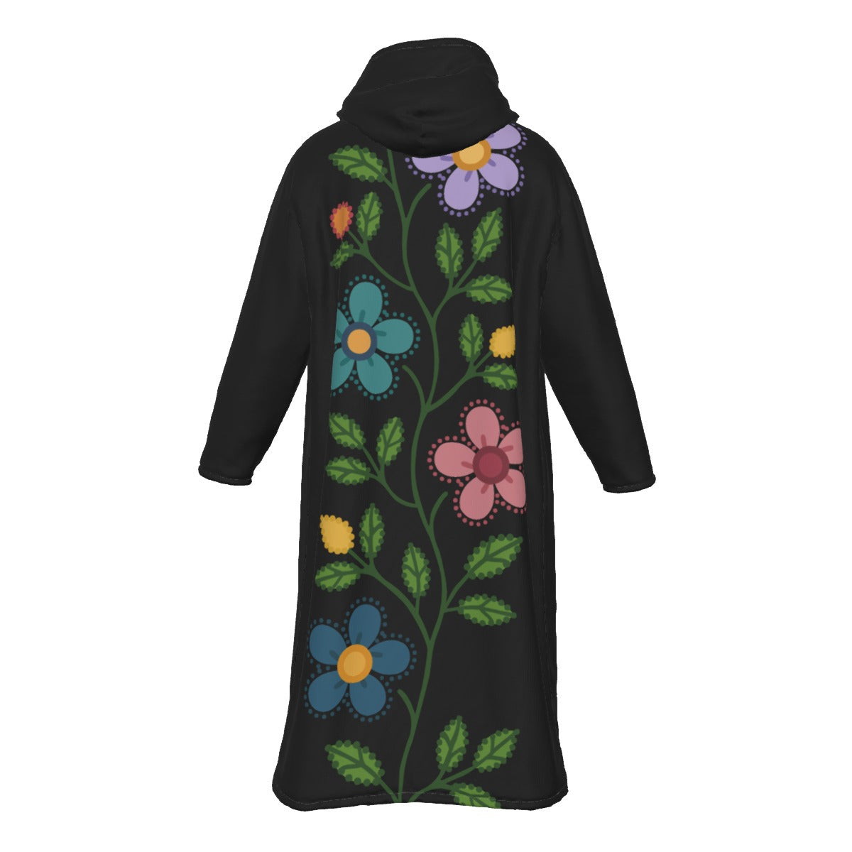 Métis Dotted Floral Long Fleece Jacket