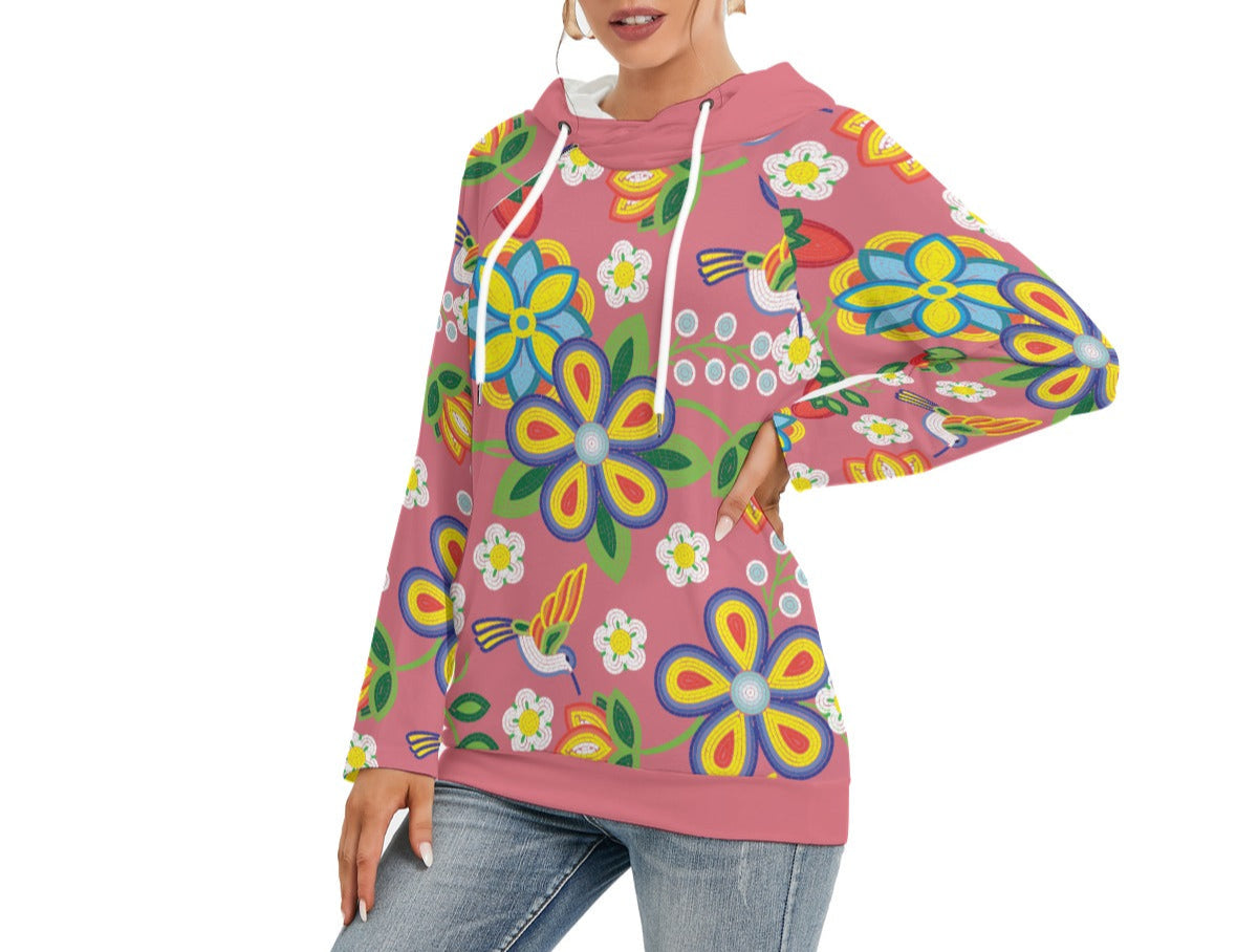 Métis Floral Beaded Double Hooded Lightweight Sweater
