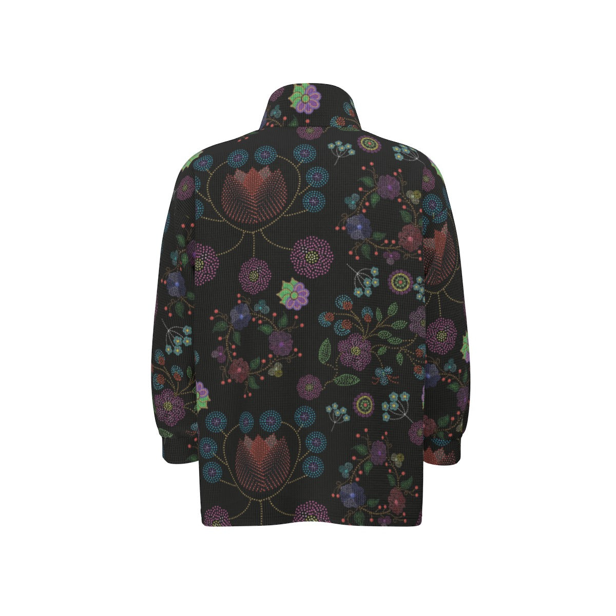 Unisex Métis Floral Dotted Zipper Sweater Jacket