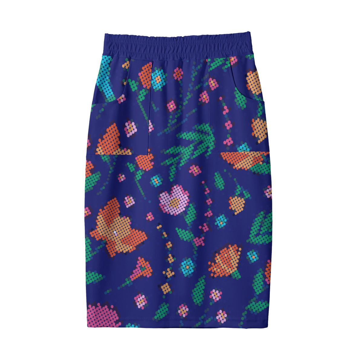 Métis Dotted Floral Pencil Skirt
