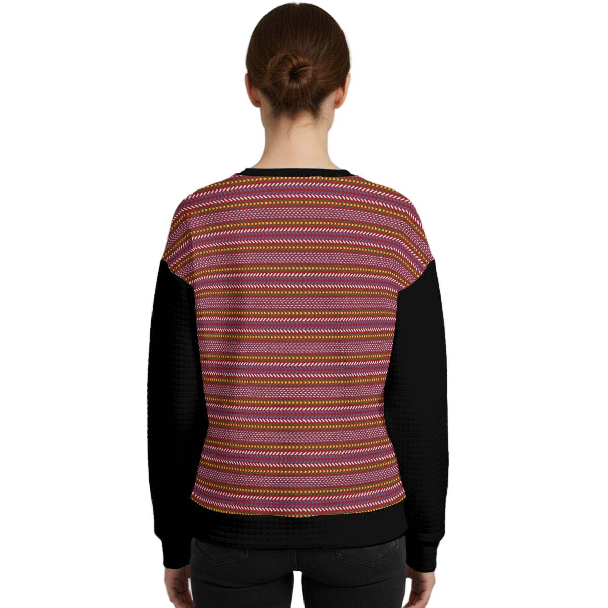 Métis Sash Print Waffle Knit Sweatshirt