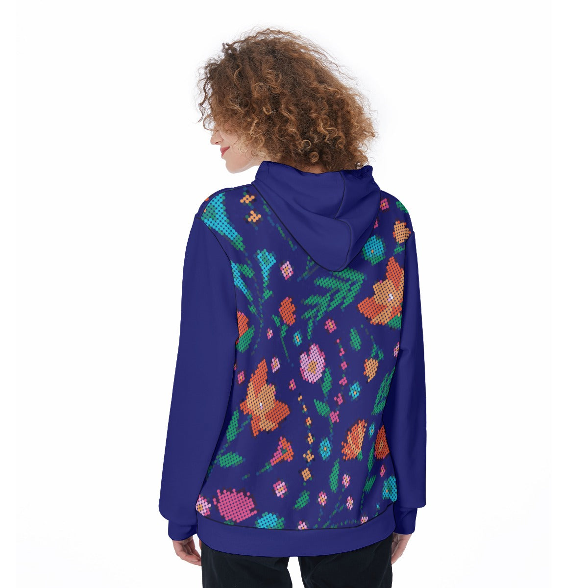 Métis Digital Dotted Floral Fleece Hoodie