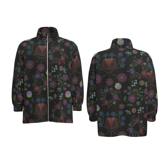 Unisex Métis Floral Dotted Zipper Sweater Jacket