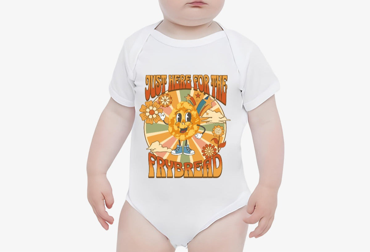 Just here for the Frybread Métis Cotton Baby Onesie