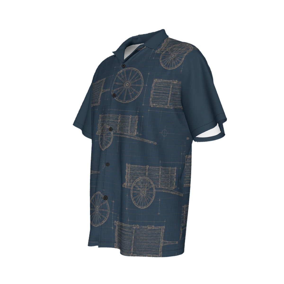 Red River Cart Blueprint Hawaiian Shirt