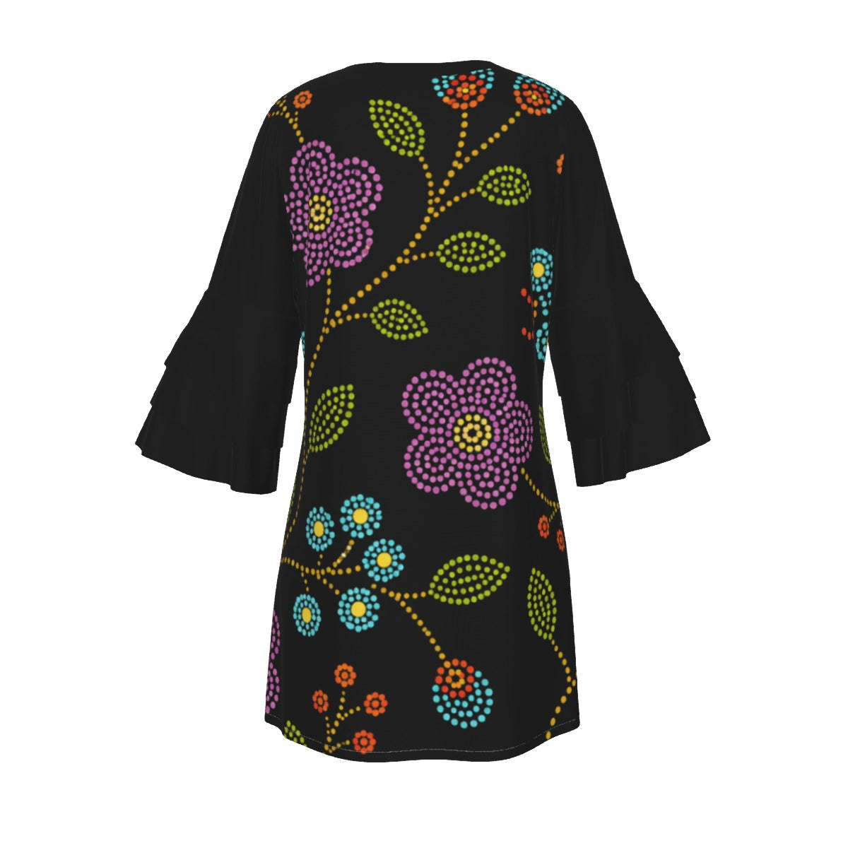 Prairie Bloom Ruffle Sleeve Dress
