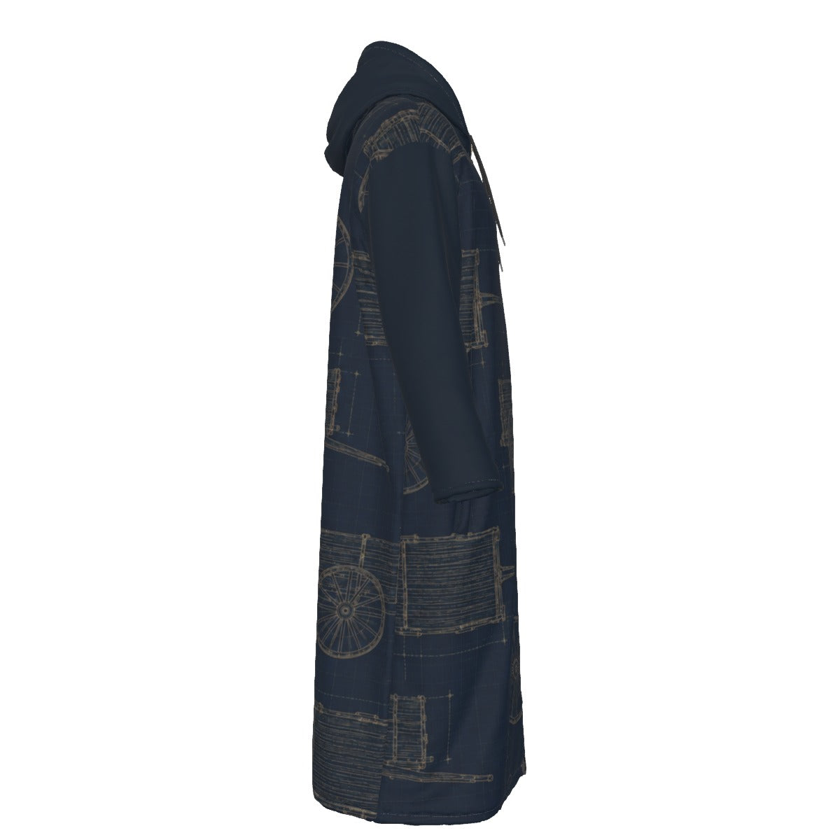 Red River Cart Blueprint Long Fleece Jacket