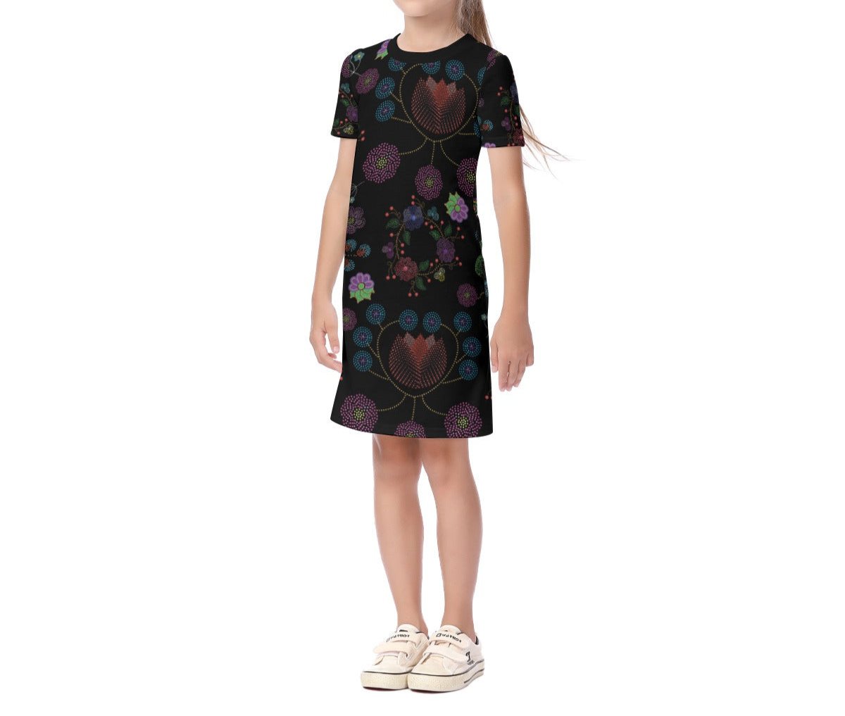 Children's Métis Floral Dotted Short Sleeve Dress