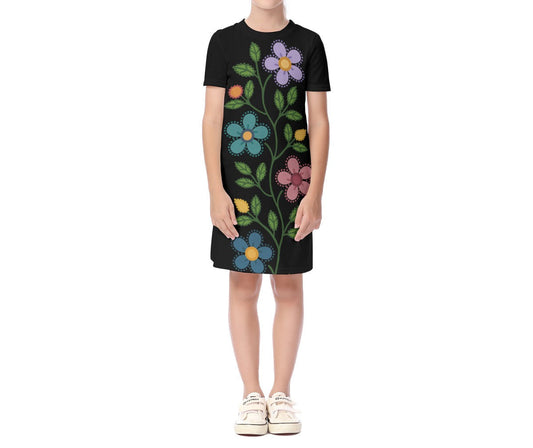 Métis Dotted Floral Short Sleeve Dress