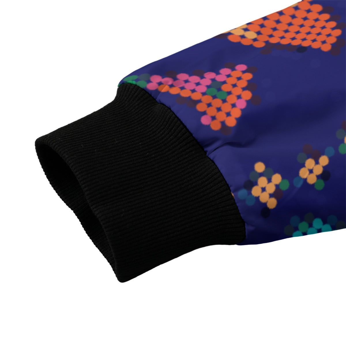 Métis Digital Dotted Floral Fleece Bomber Jacket