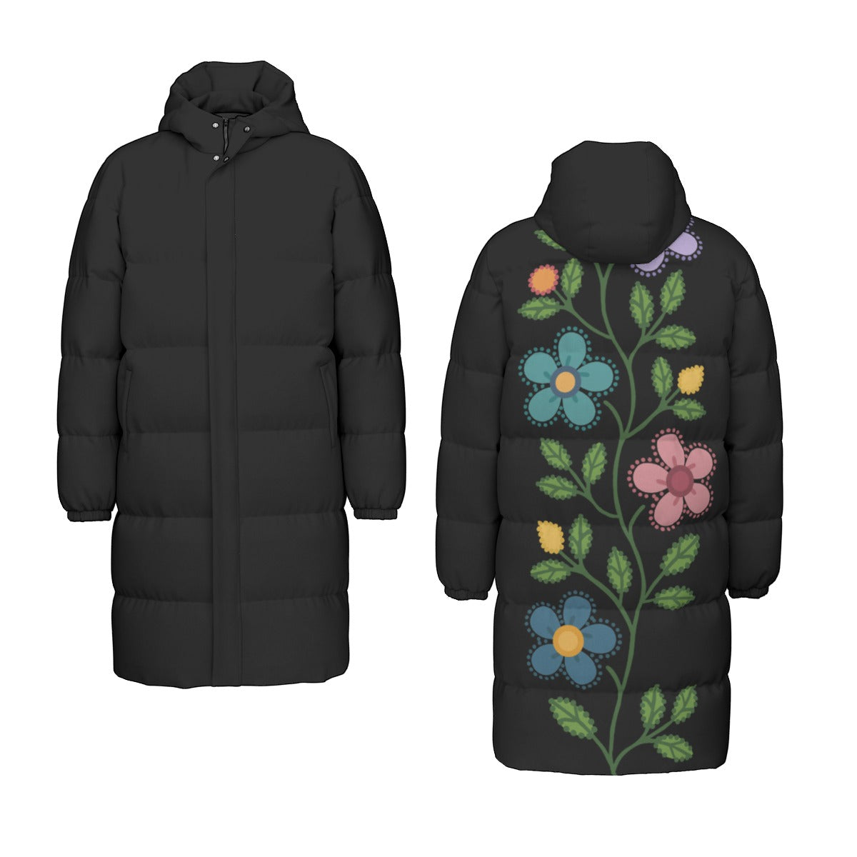 Unisex Métis Dotted Floral Down Filled Jacket