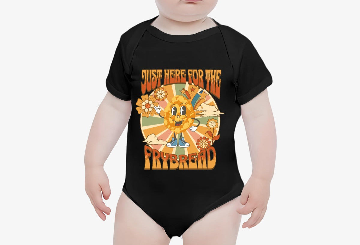 Just here for the Frybread Métis Cotton Baby Onesie