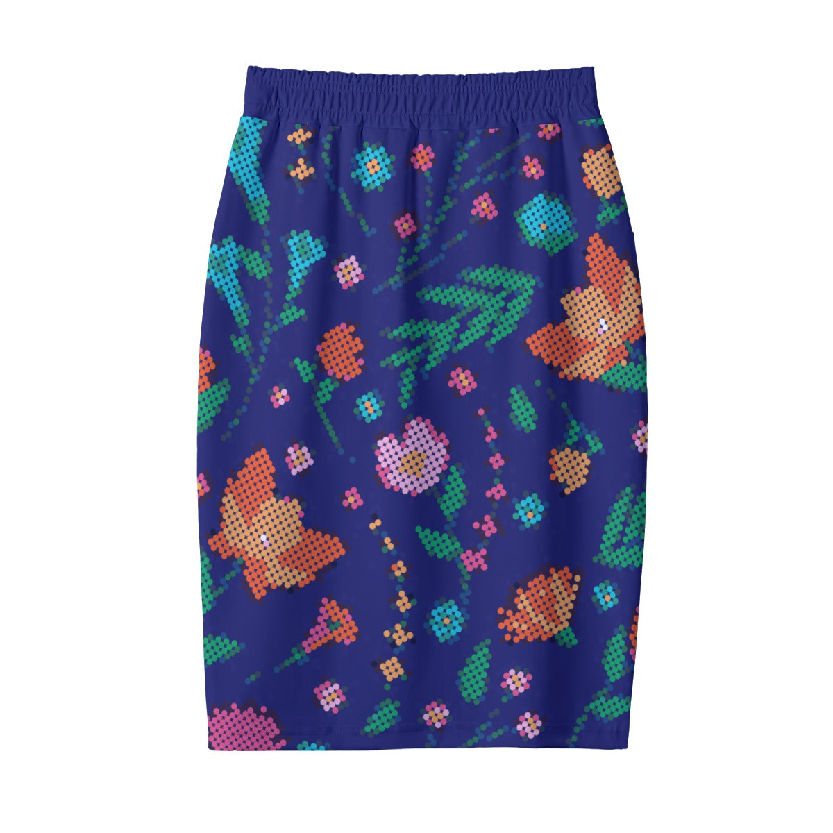 Métis Dotted Floral Pencil Skirt