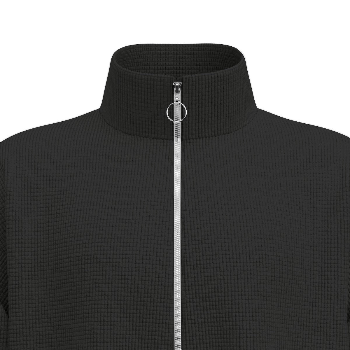 Métis Dotted Floral Zipper Sweater Jacket