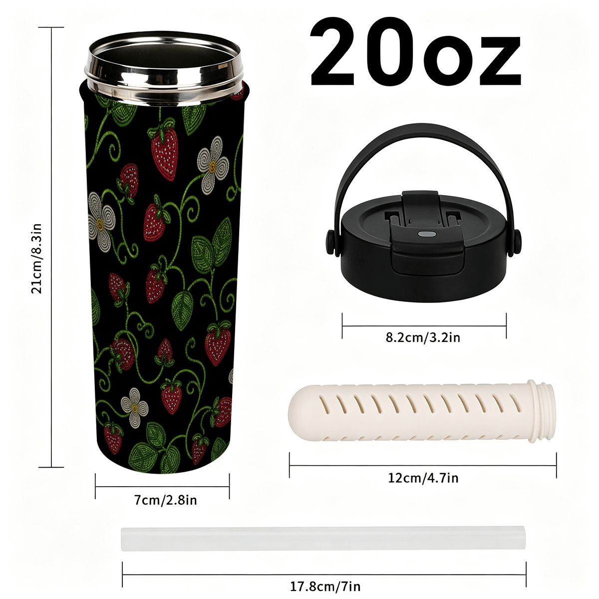 Wild Strawberry Tea Infuser Tumbler – 20 oz