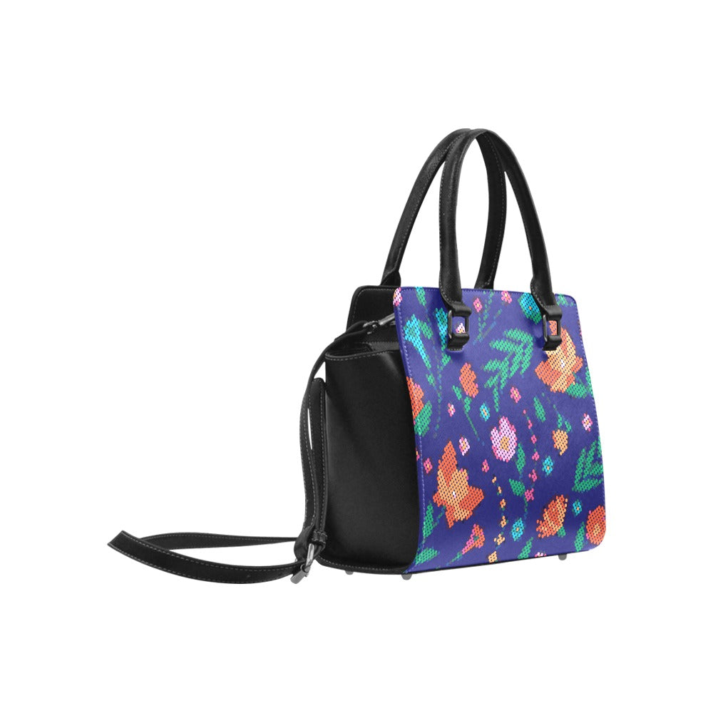 Métis Dotted Floral Classic Shoulder Handbag