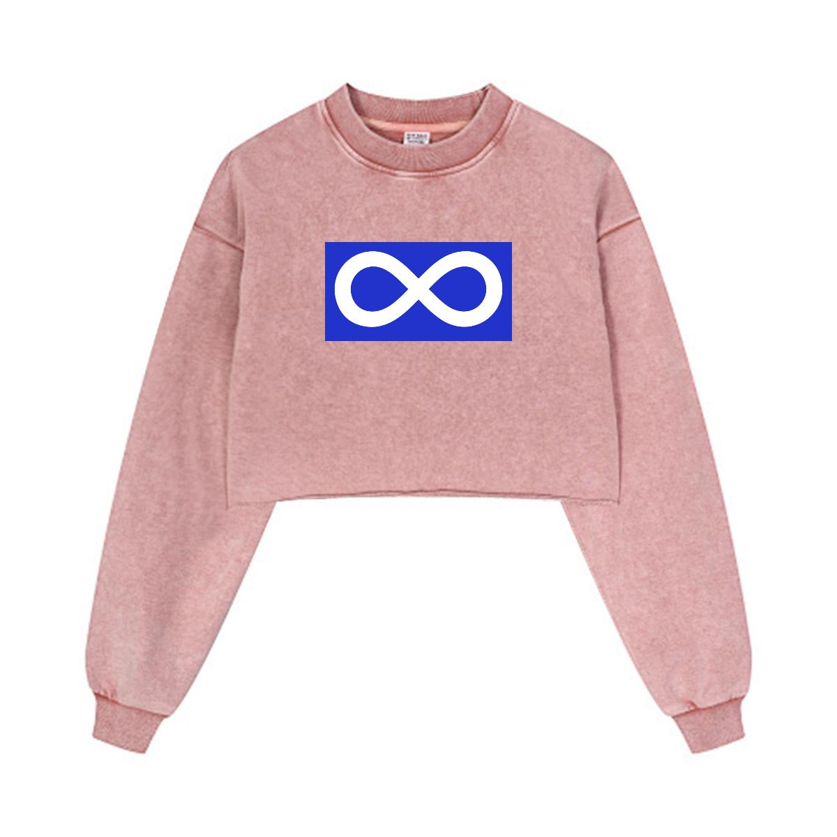 Infinity Cropped Distressed Sweatshirt