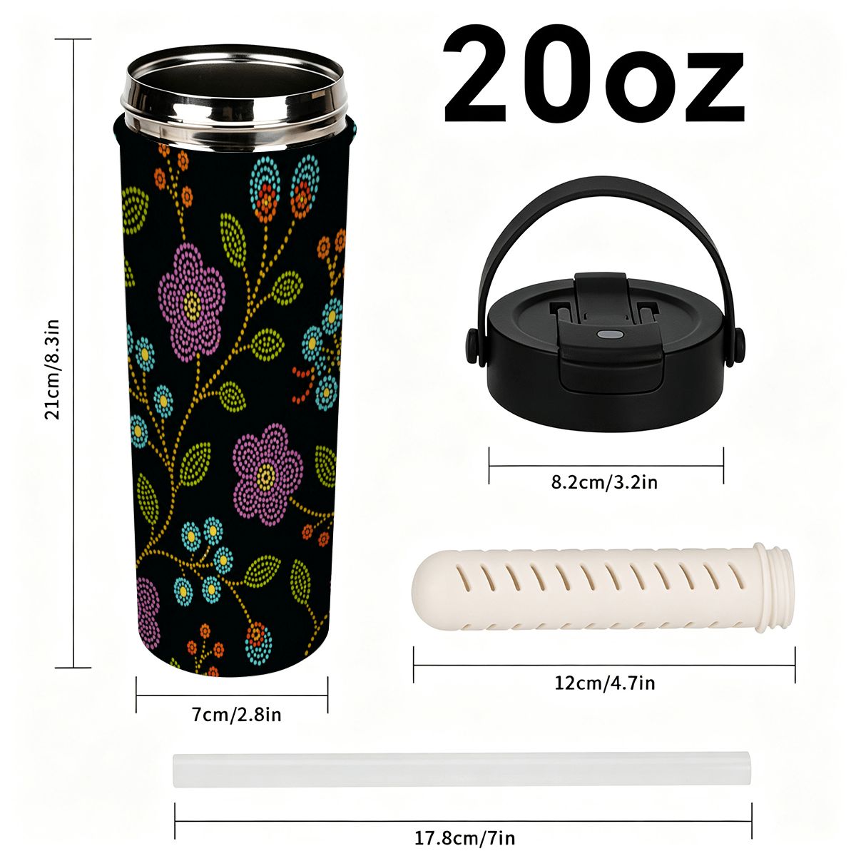 Prairie Bloom Tea Infuser Tumbler – 20 oz