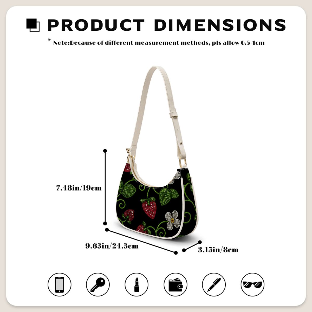 Wild Strawberry Crescent Shoulder Bag