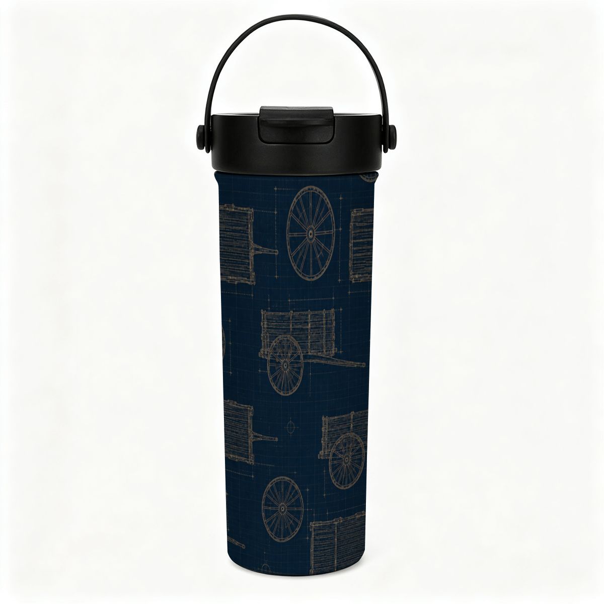 Red River Cart Blueprint Tea Infuser Tumbler – 20 oz