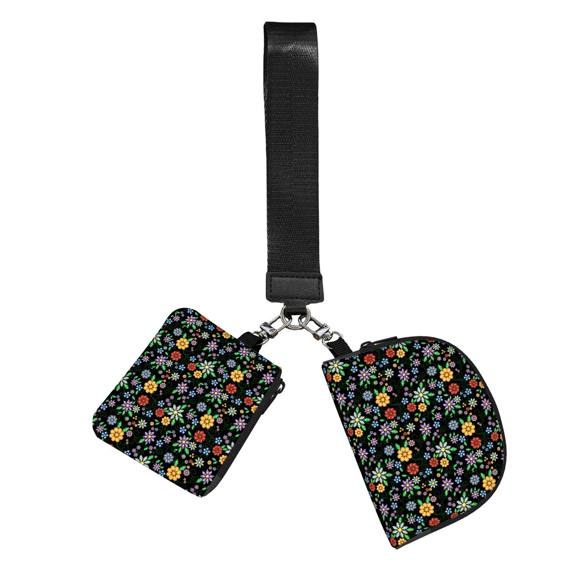 Prairie Garden Dual Pouch Wristlet Wallet