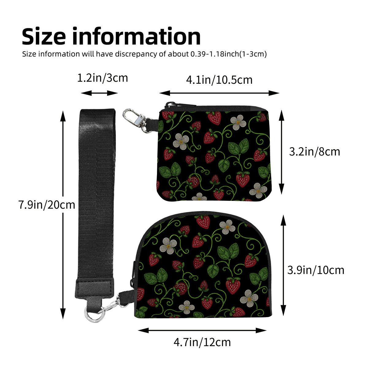 Wild Strawberry Dual Pouch Wristlet Wallet