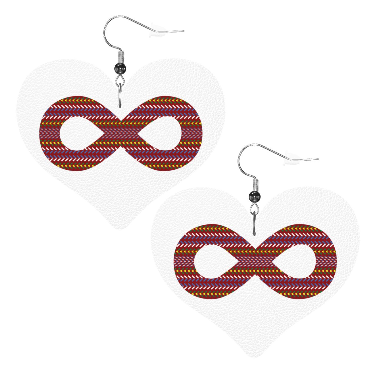 Métis Infinity Sash Heart Leather Earrings