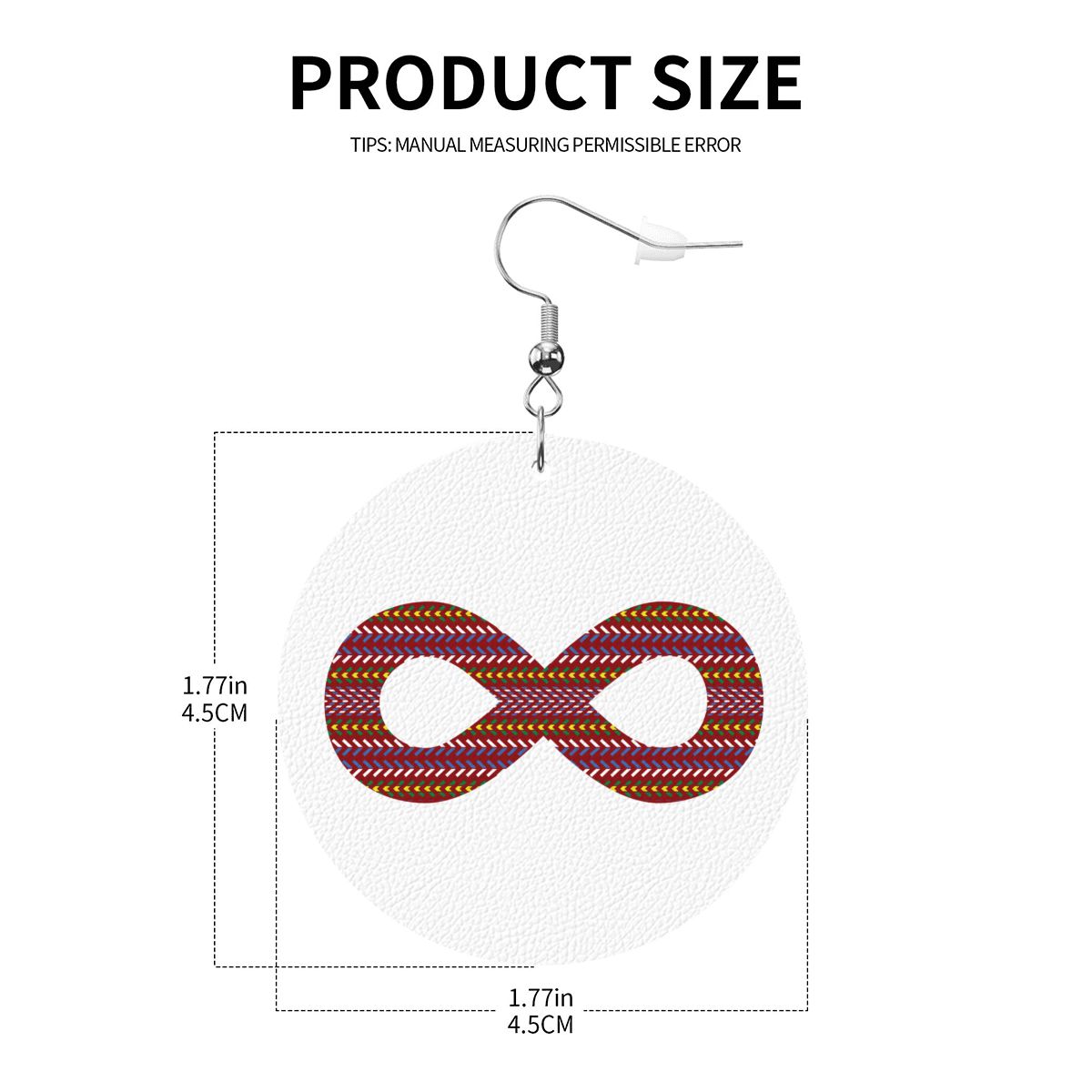 Métis Infinity Sash Round Leather Earrings