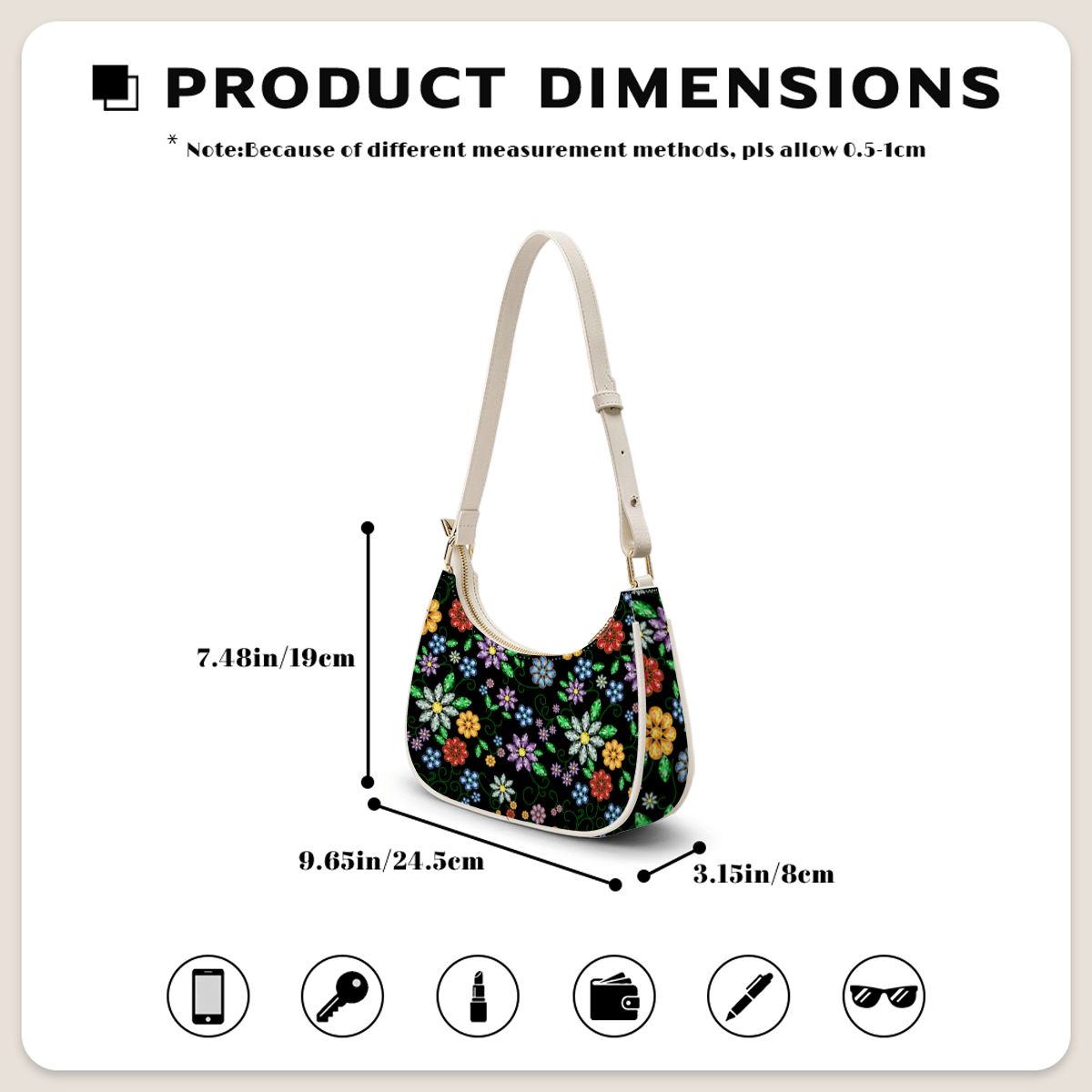 Prairie Garden Crescent Shoulder Bag