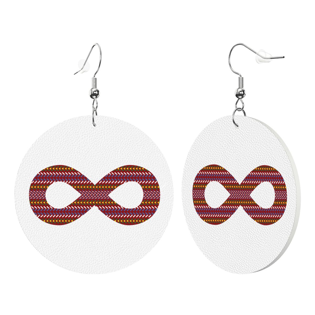 Métis Infinity Sash Round Leather Earrings