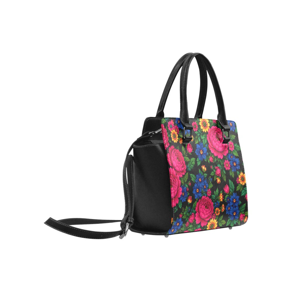 Midnight Kokum Floral Classic Shoulder Handbag