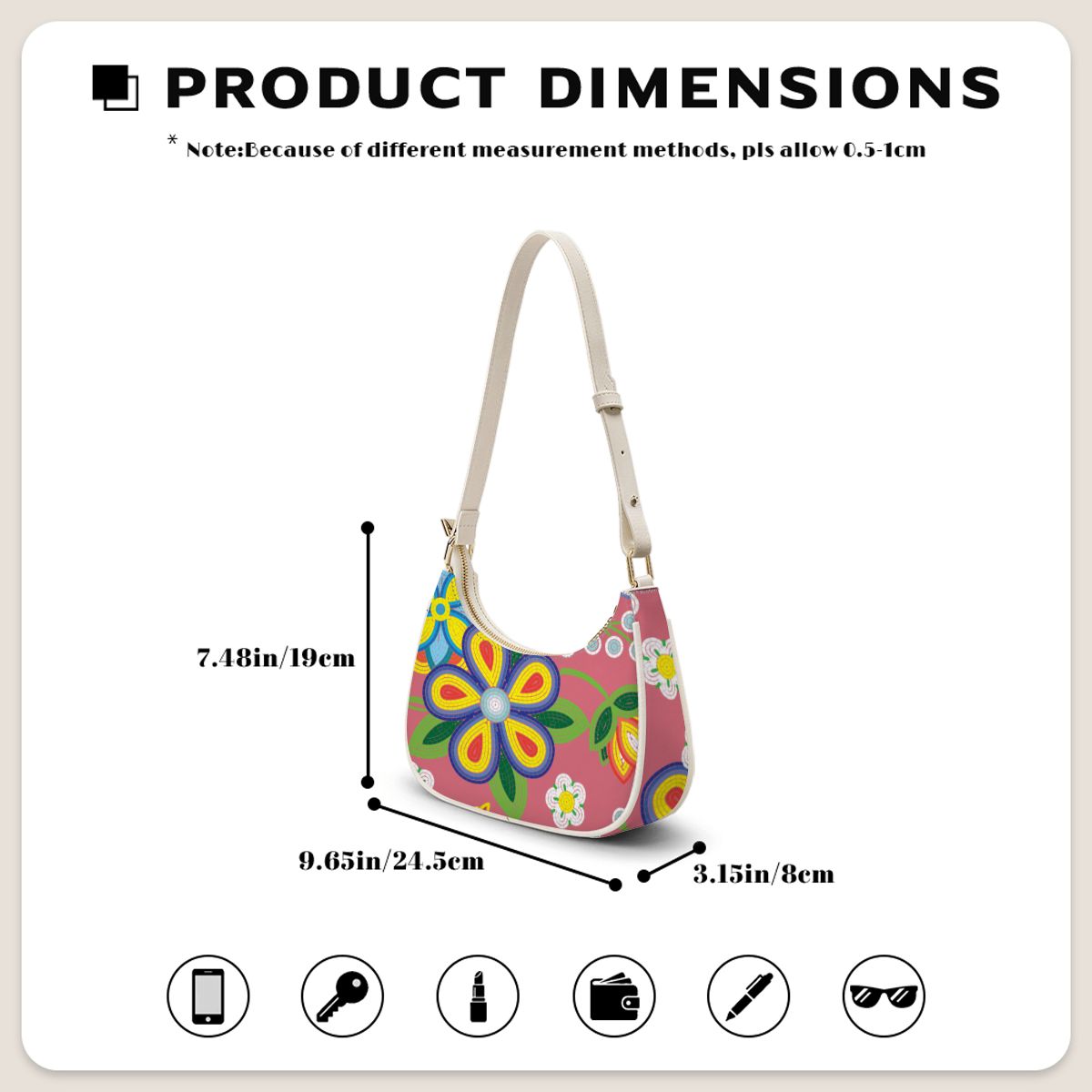 Blush Meadow Crescent Shoulder Bag