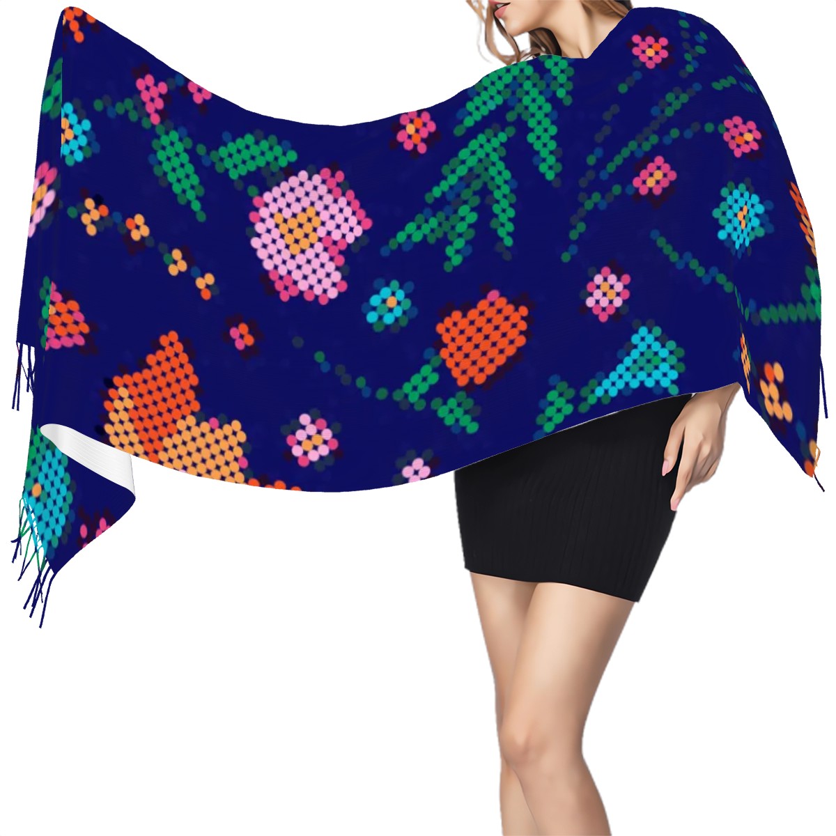Métis Dotted Floral Scarf