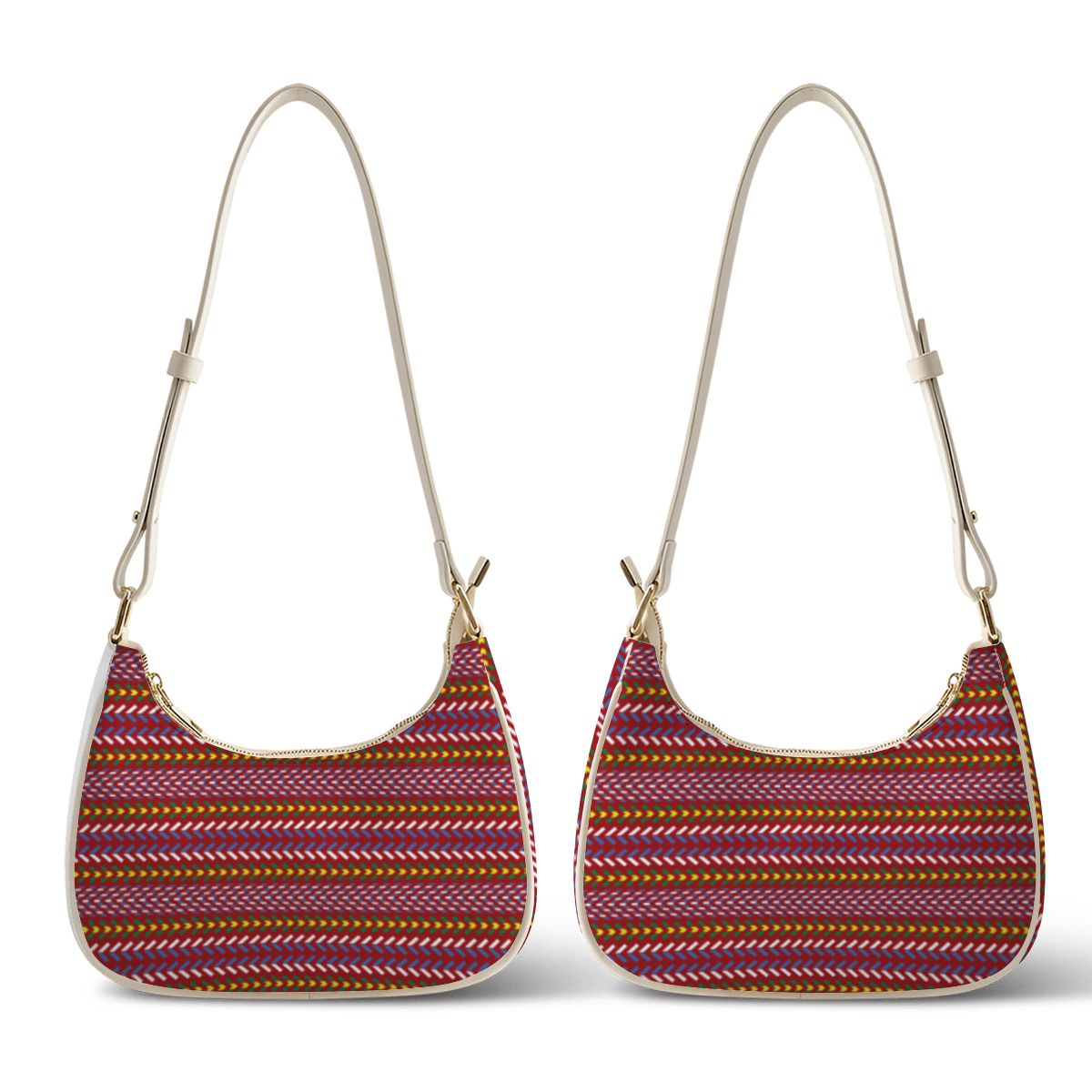 Métis Sash Print Crescent Shoulder Bag