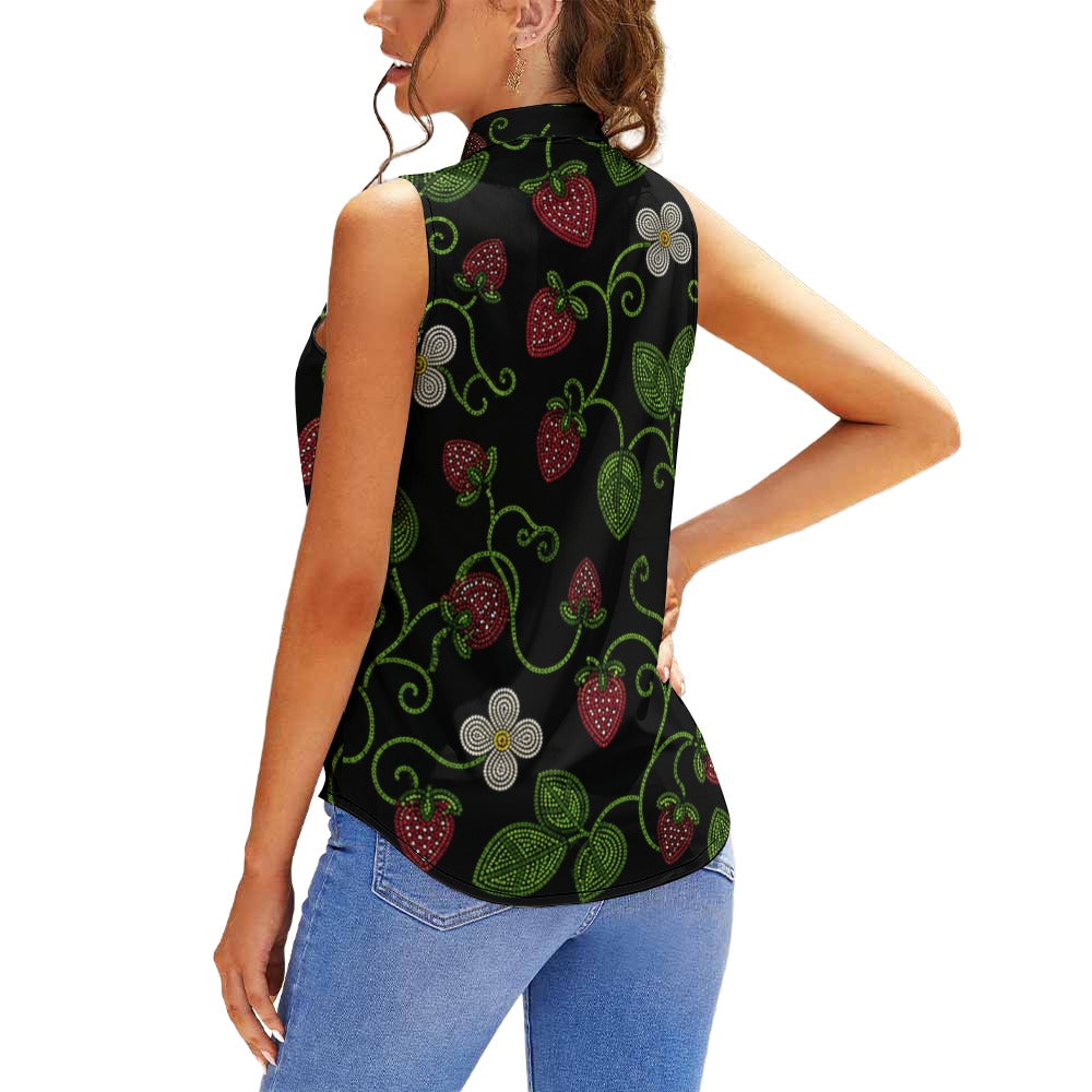 Wild Strawberry Sleeveless Tie Front Top