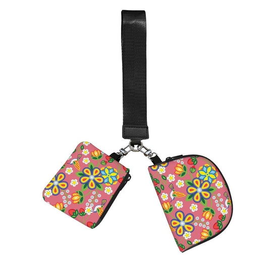 Blush Meadow Dual Pouch Wristlet Wallet